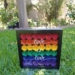 Paper flower shadow box